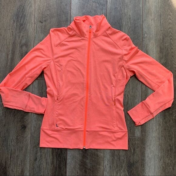 Lole Essential Zip Up Running Jacket Coral Orange Size Medium - Picture 10 of 12